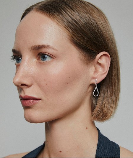 Earrings Mini Elipse with Cubic Zirconia