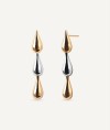 Earrings Long Drop Bicolor